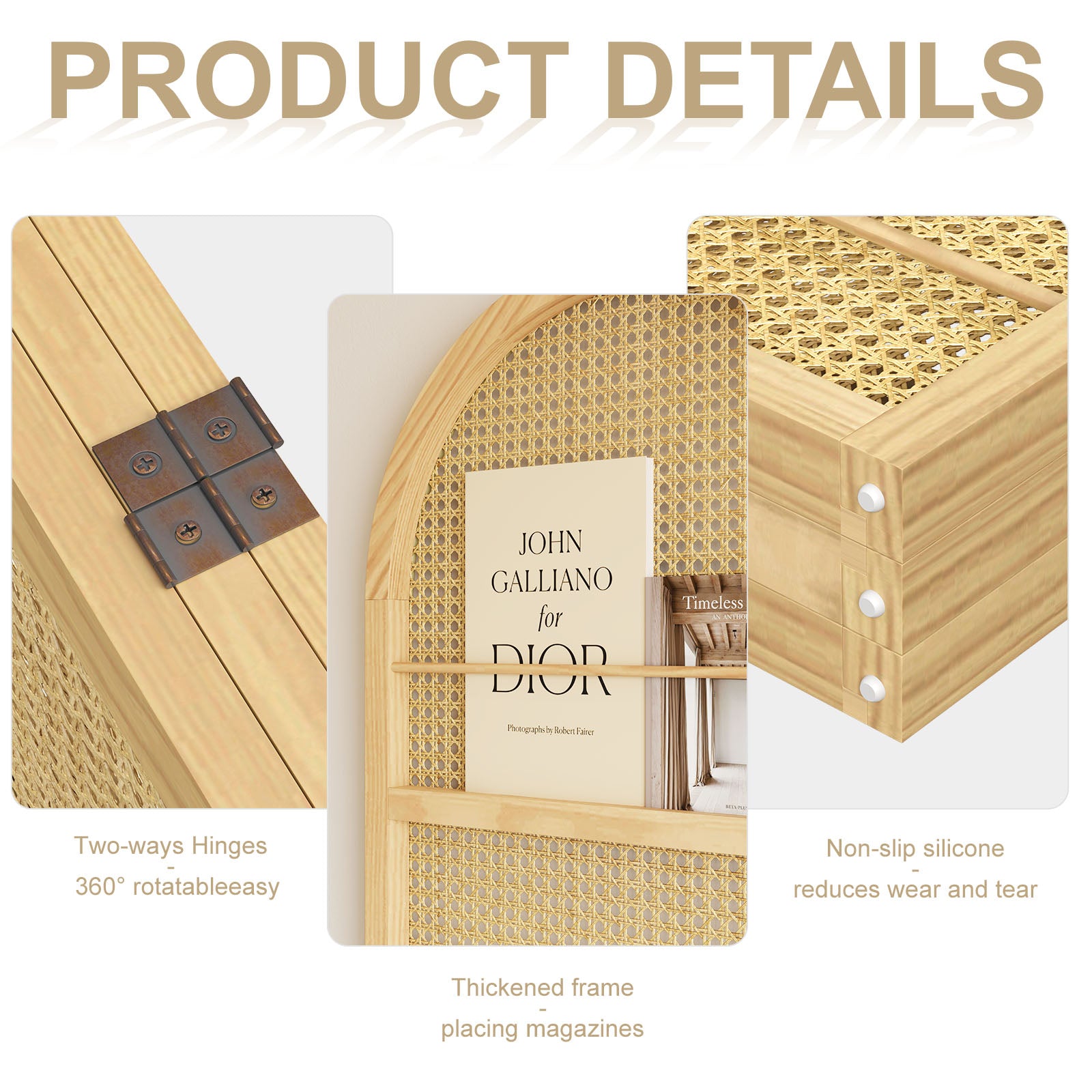 BOHO 67" Arched Folding Room Divider