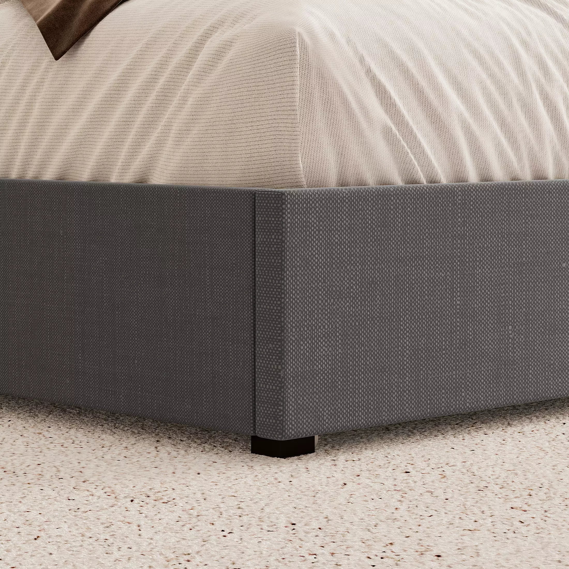 Modro Linen Bed Frame With Storage