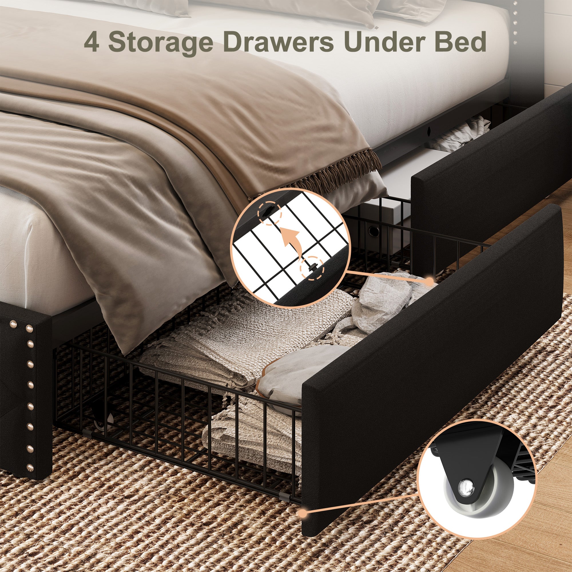 Dexon Velvet Storage Bed Frame