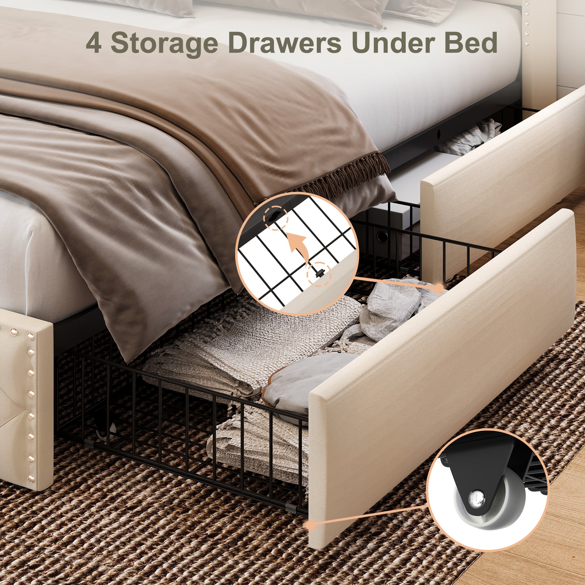 Dexon Velvet Storage Bed Frame