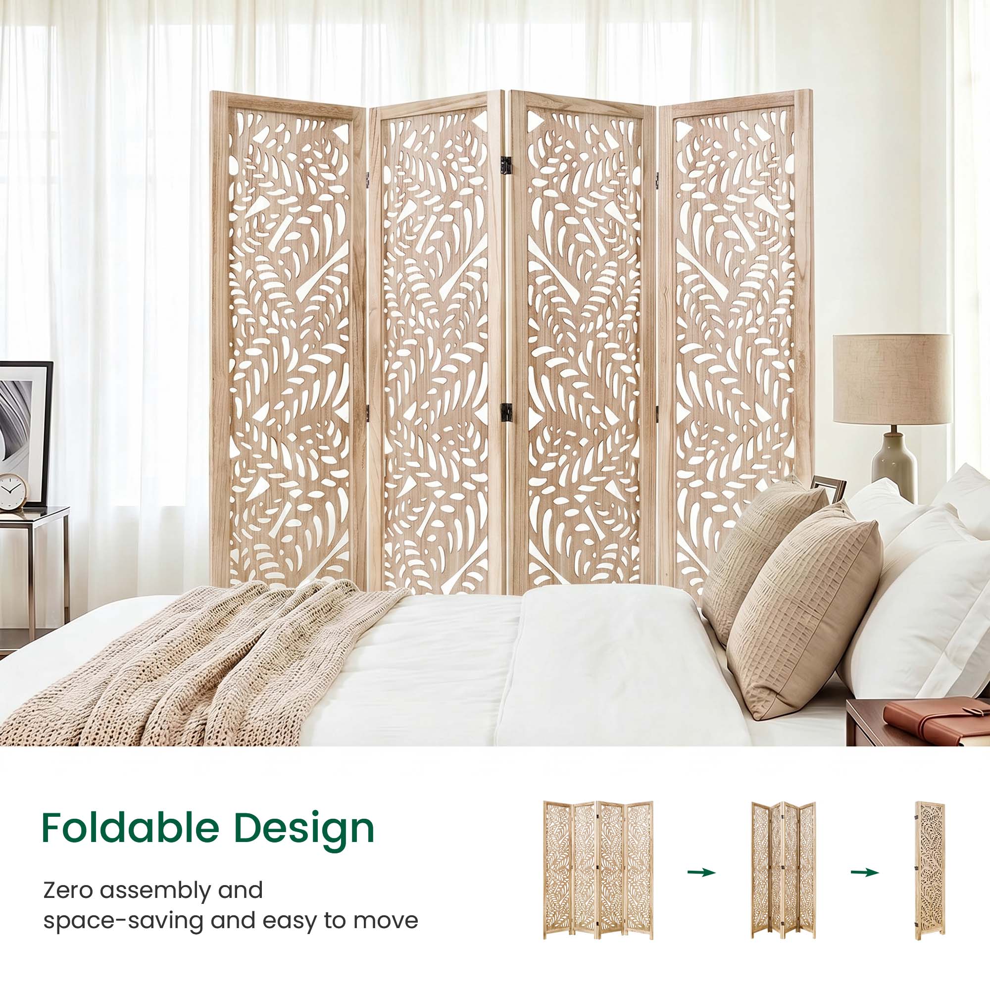 Sora 67" Solid Wood Room Divider