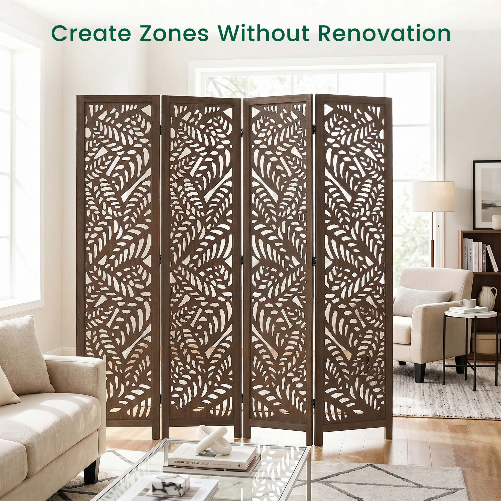Sora 67" Solid Wood Room Divider