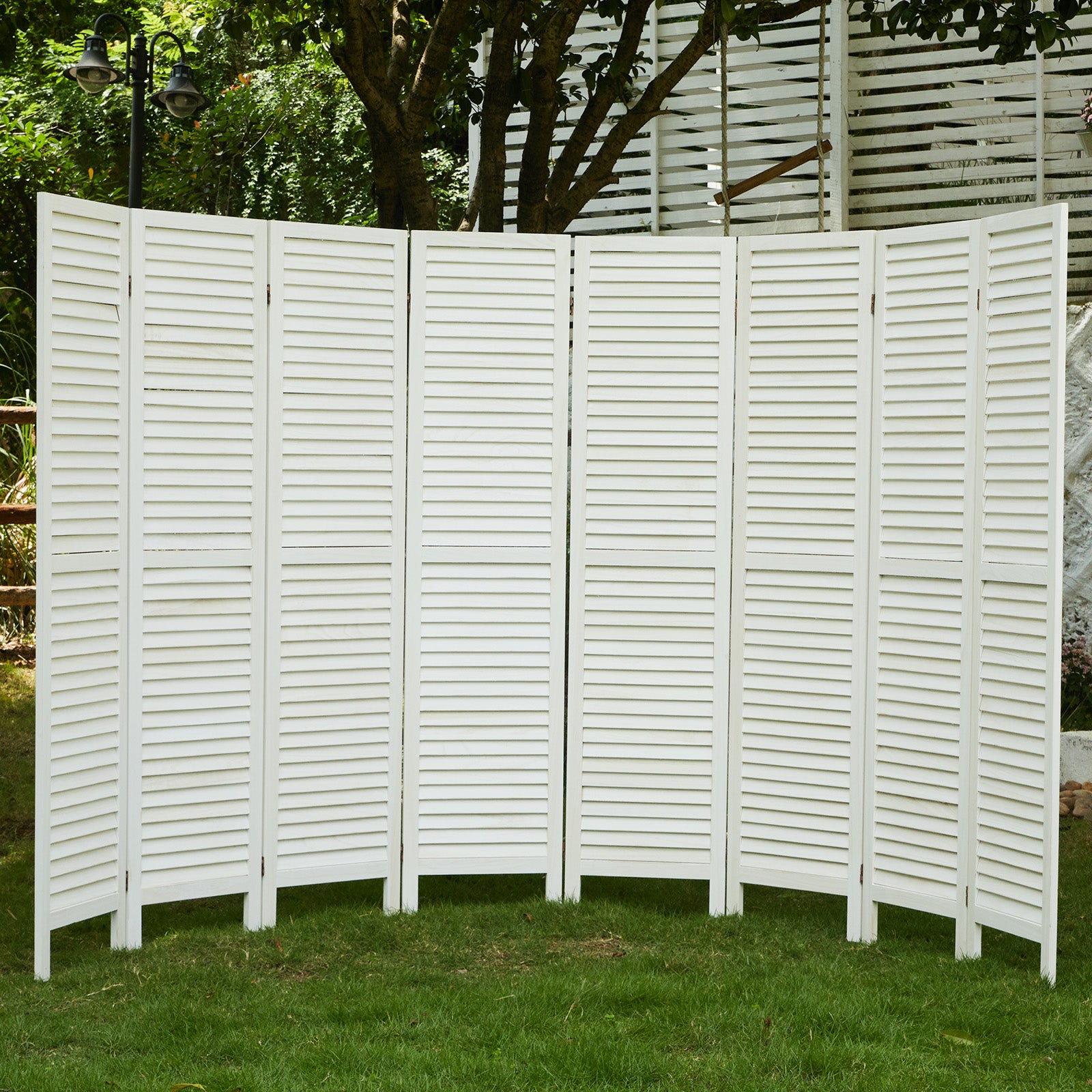 Classic 67" Louvered Wooden Room Divider