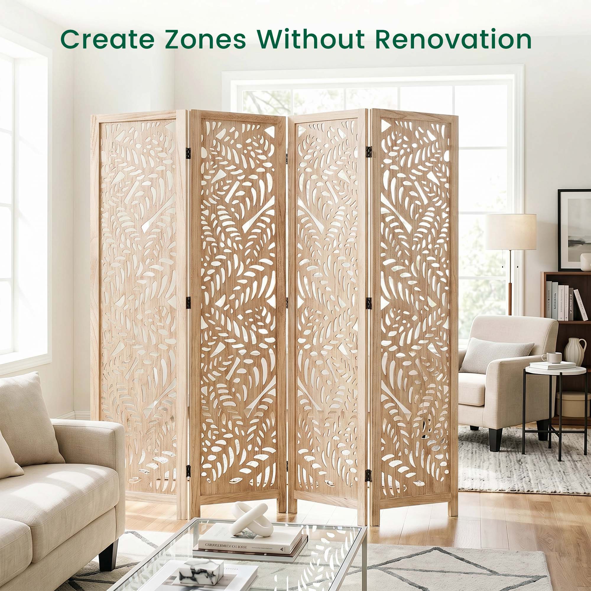 Sora 67" Solid Wood Room Divider
