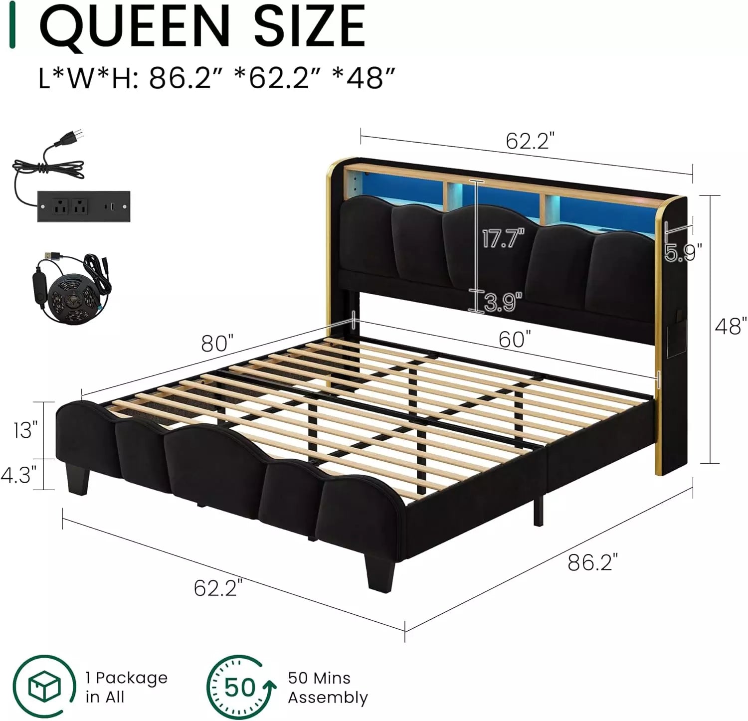 Melora Arch Velvet Bed Frame