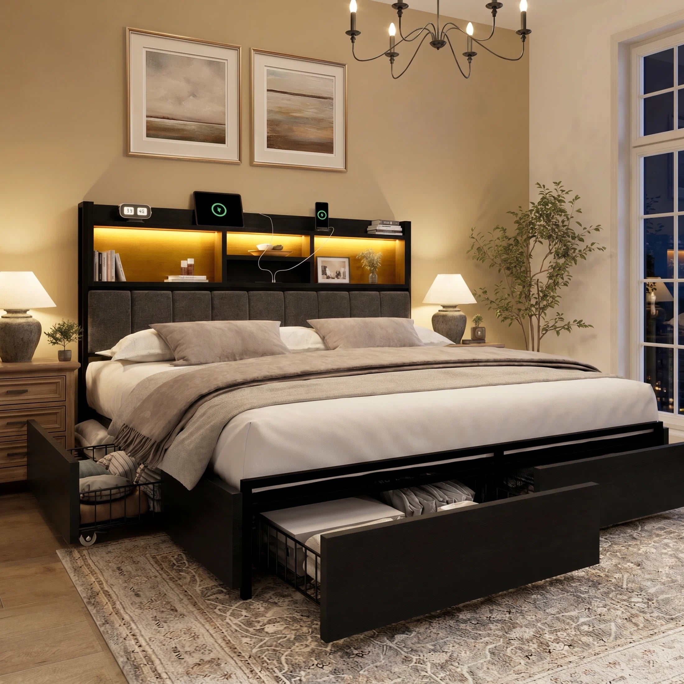 Softo Storage Bookcase Bed Frame