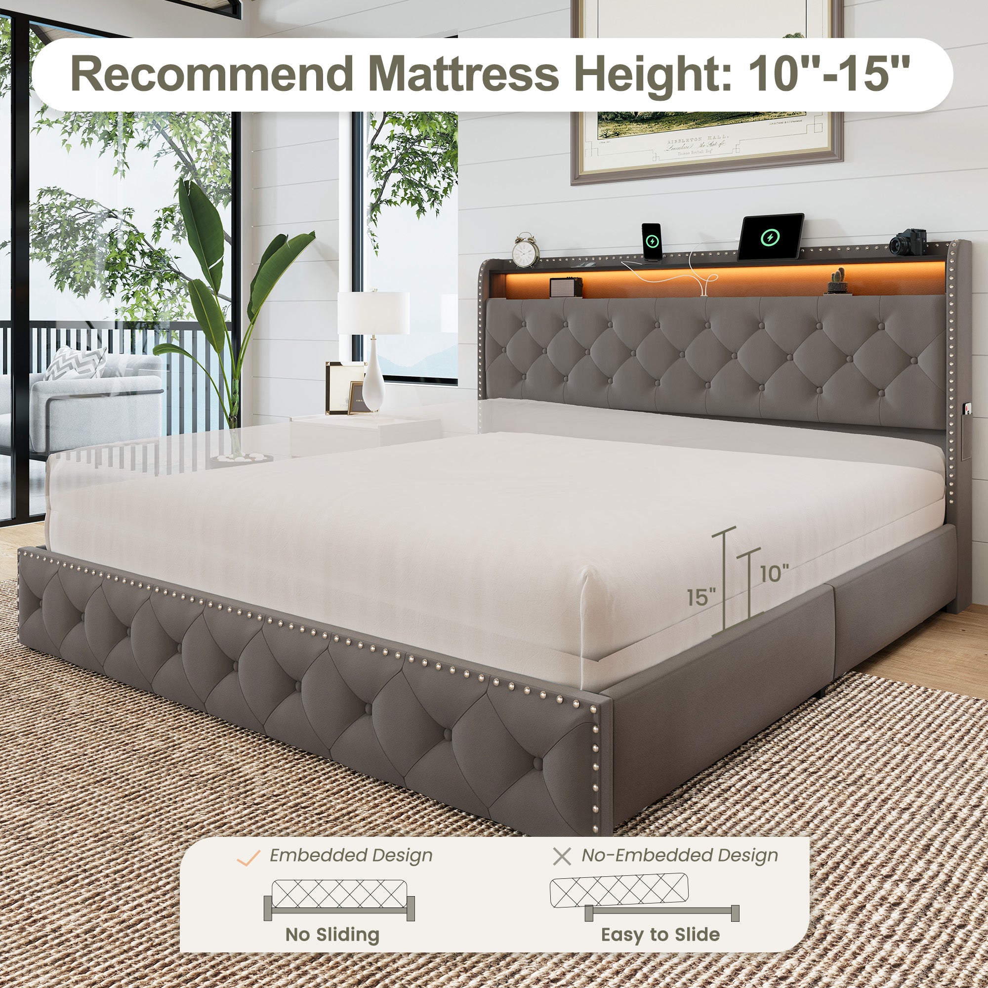 Dexon Velvet Storage Bed Frame
