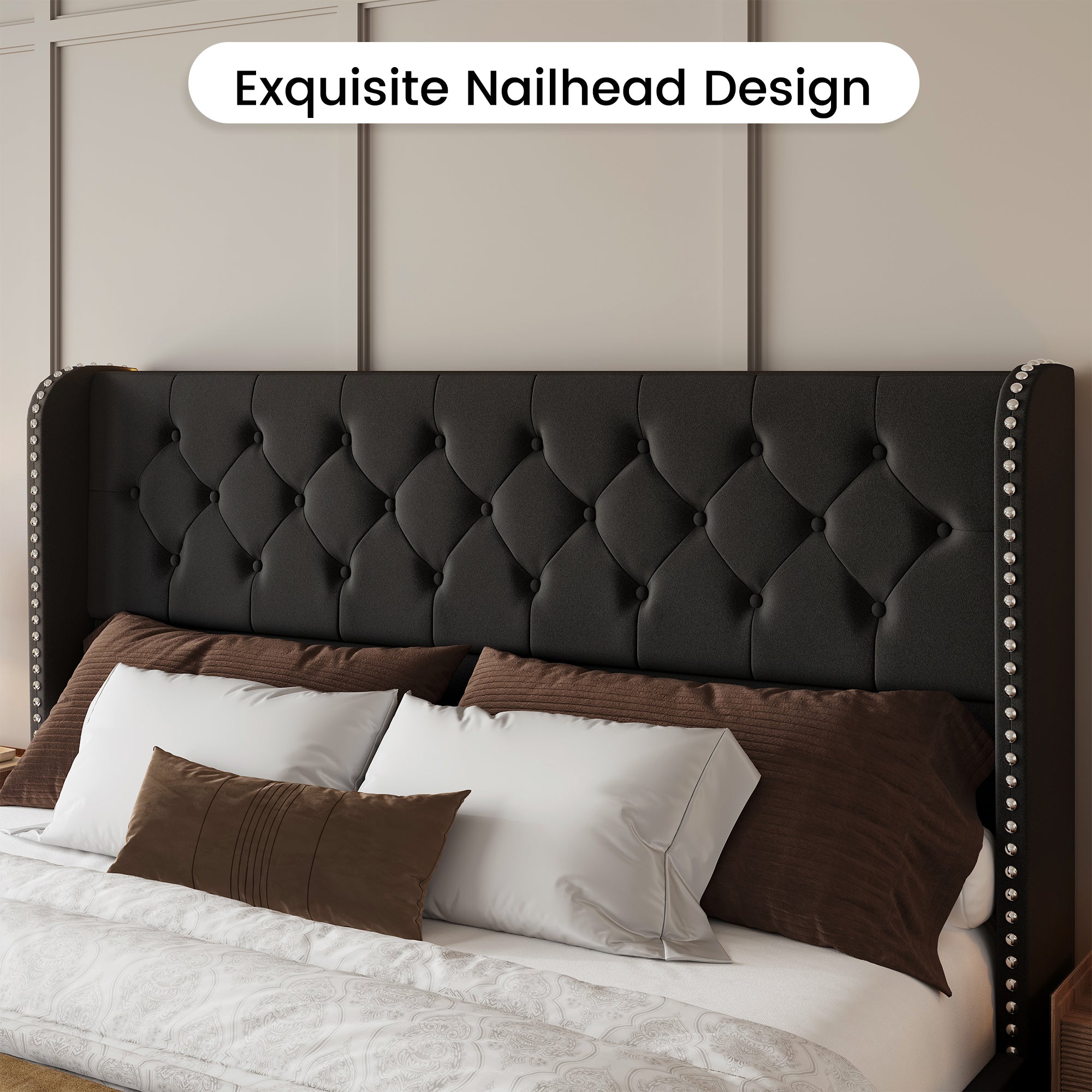 Korall Upholstered Bed Frame with Storage