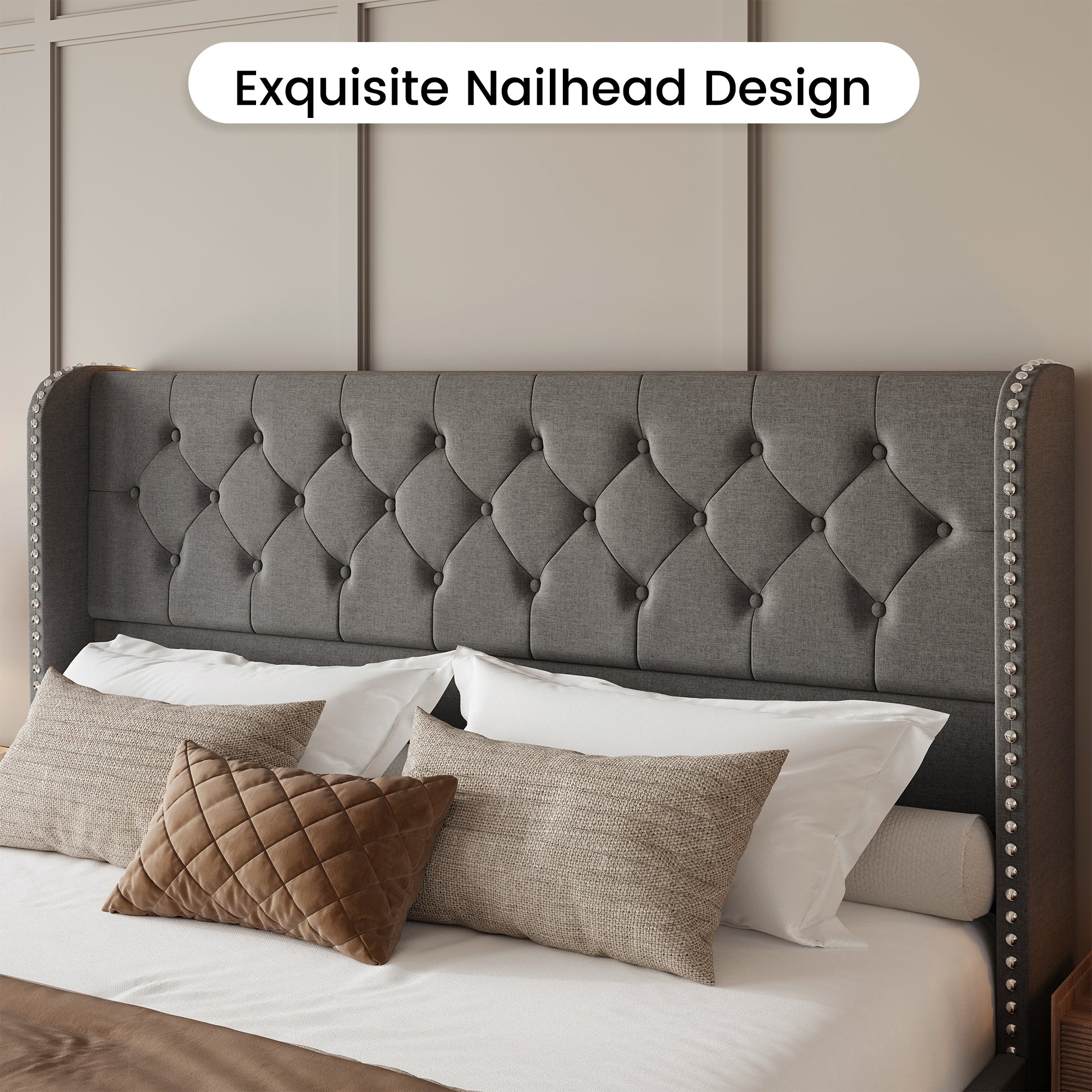 Korall Upholstered Bed Frame with Storage