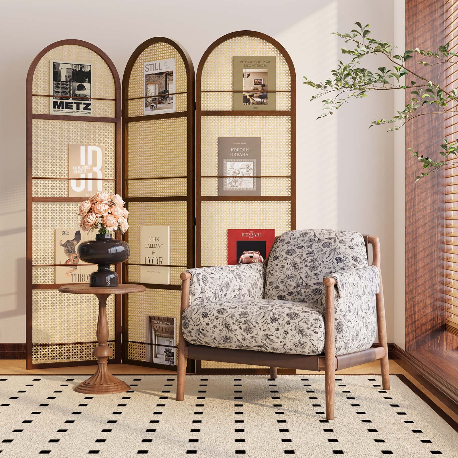 BOHO 67" Arched Folding Room Divider