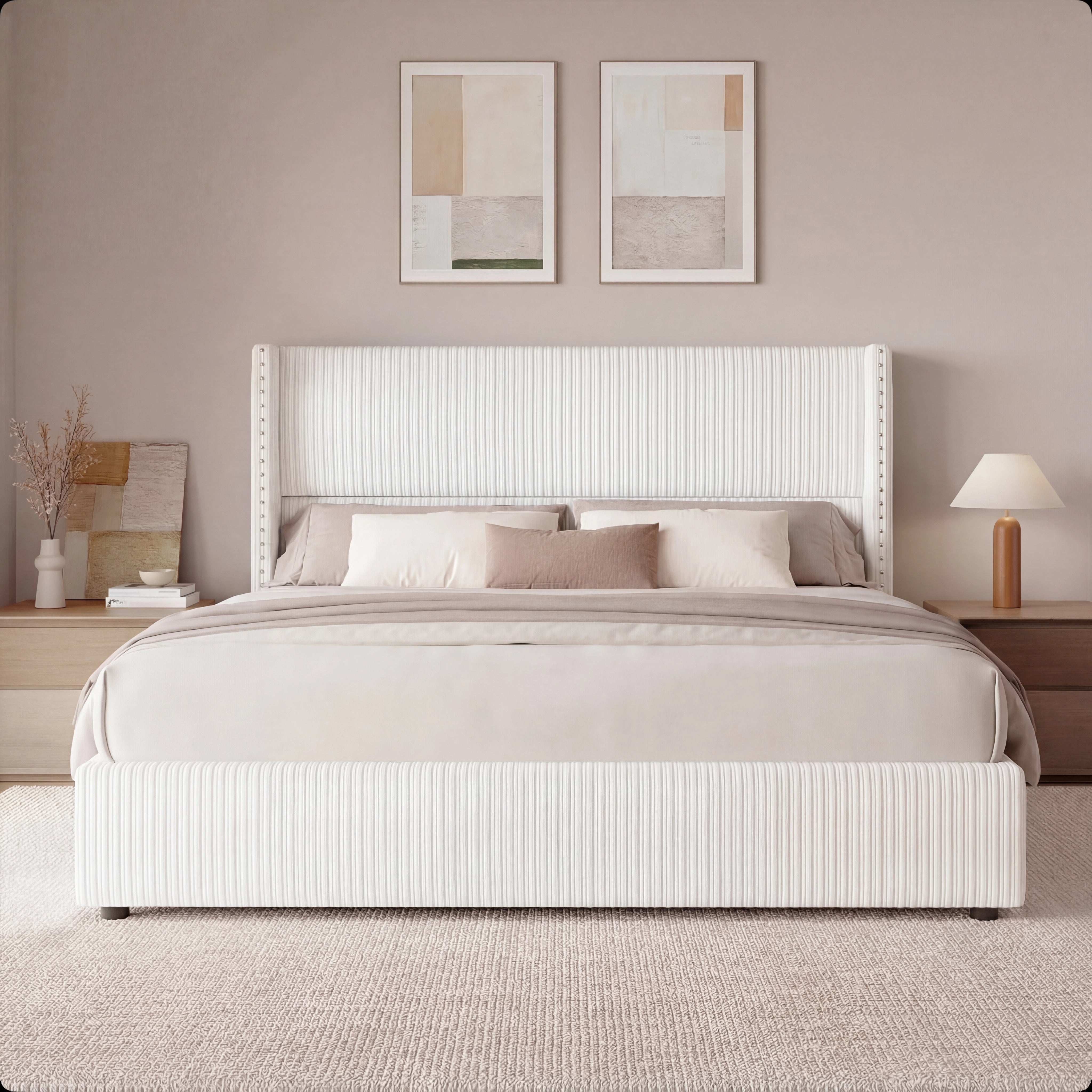 Elysia Corduroy Storage Bed Frame