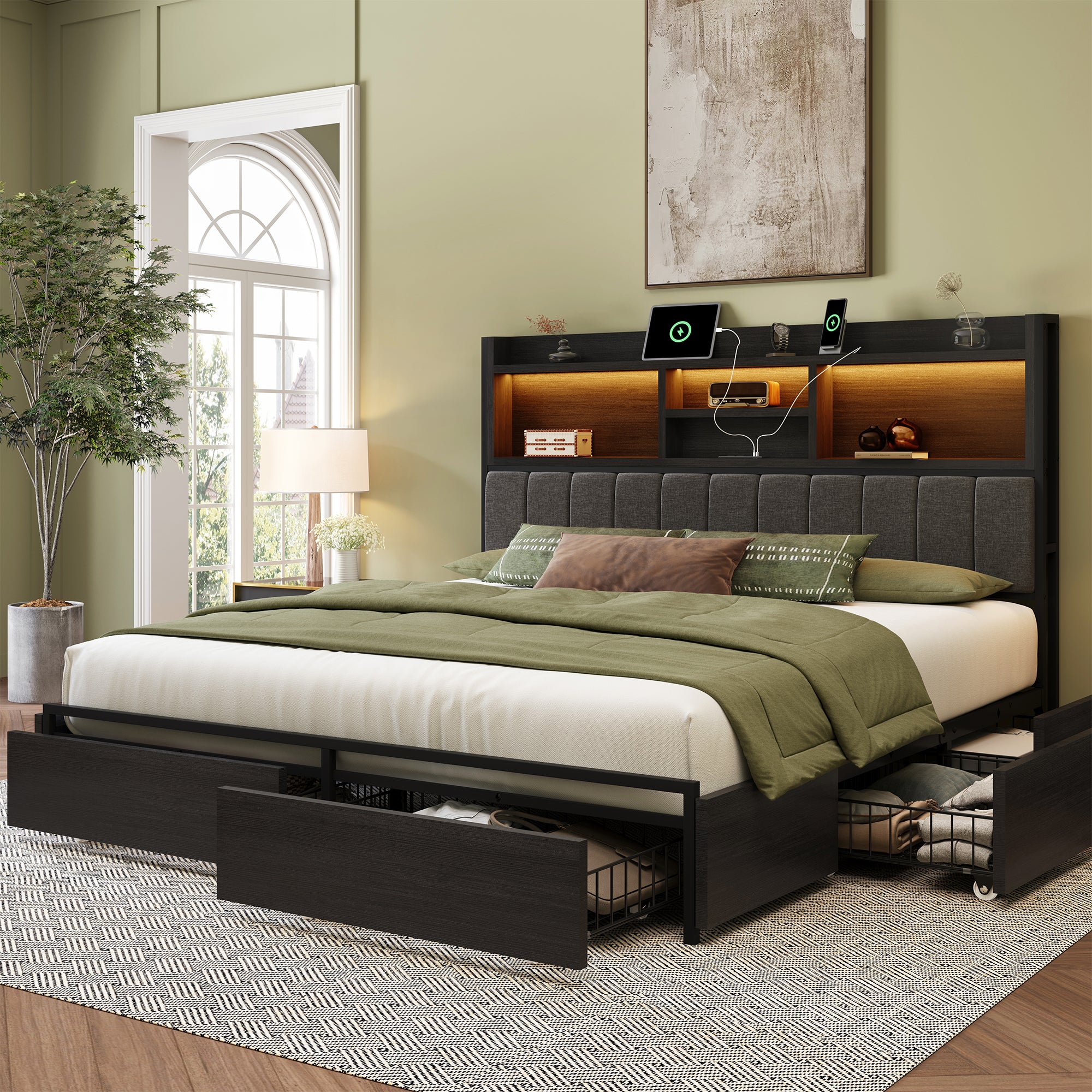 Softo Storage Bookcase Bed Frame