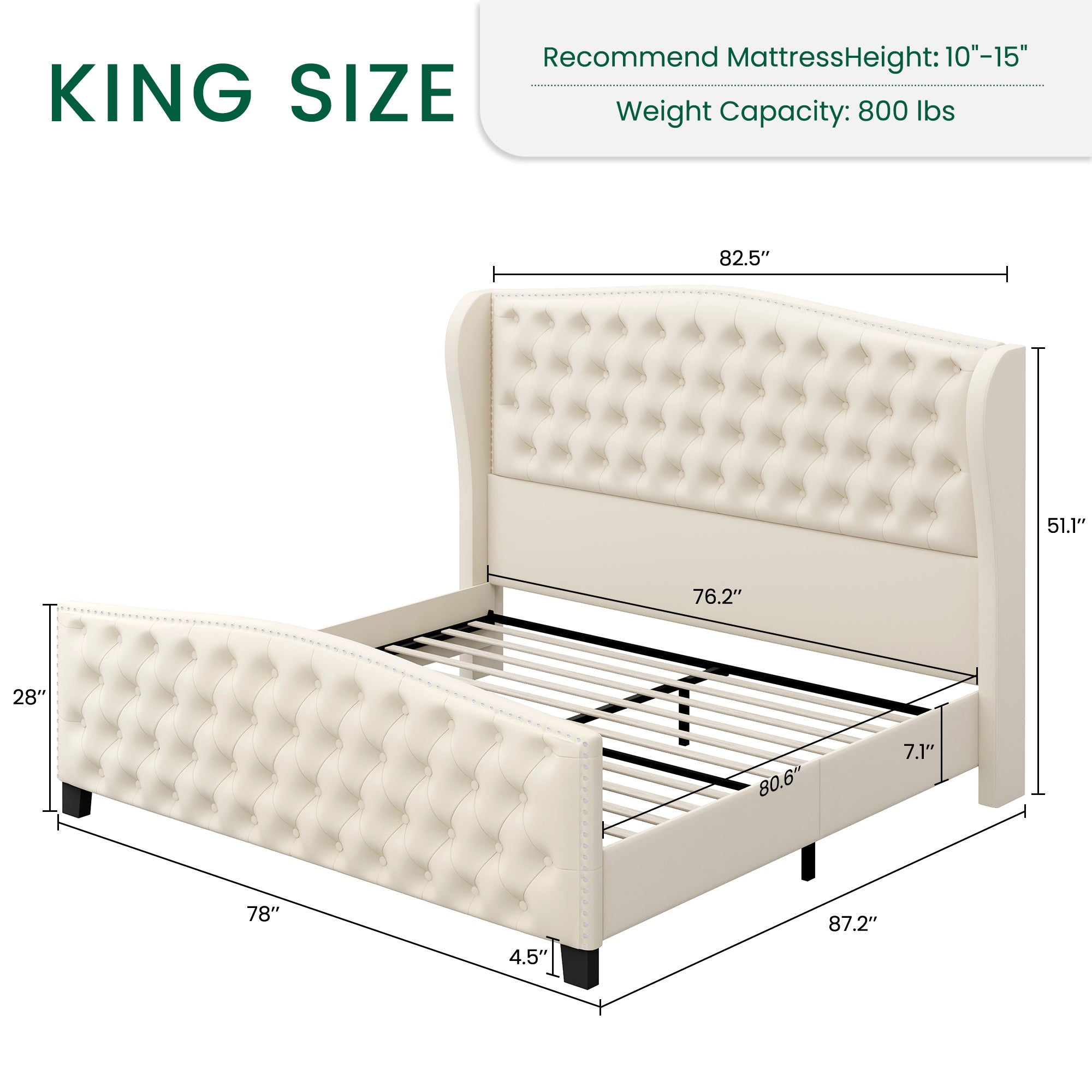 Nadell Velvet Bed Frame with Tall headboard