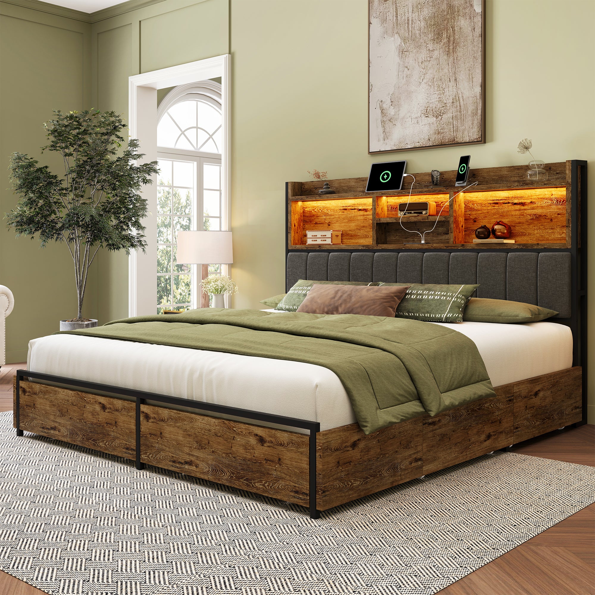 Softo Storage Bookcase Bed Frame
