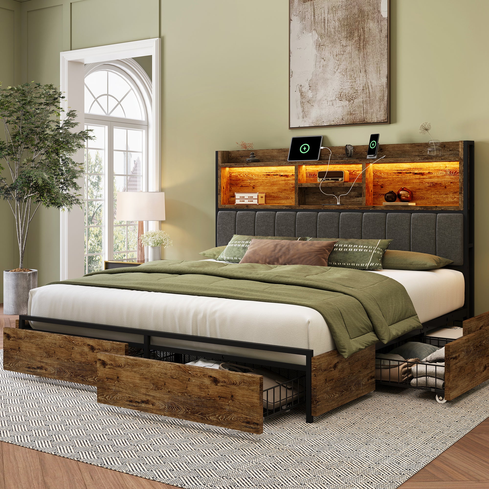 Softo Storage Bookcase Bed Frame