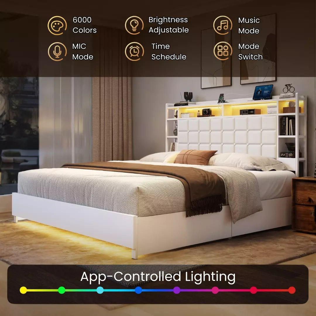 Cubes Bookcase Headboard Bed Frame