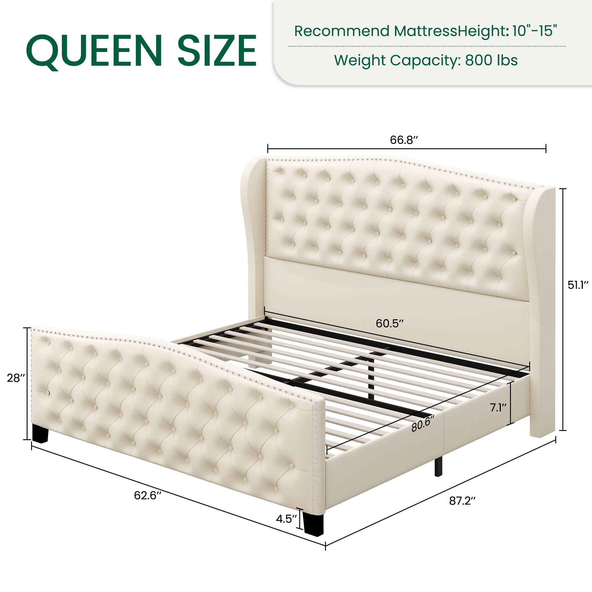 Nadell Velvet Bed Frame with Tall headboard