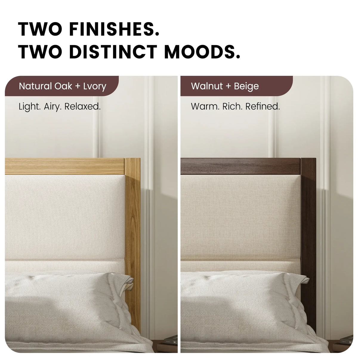 Sevan Solid Wood Upholstered Platform Bed with Charging Station
