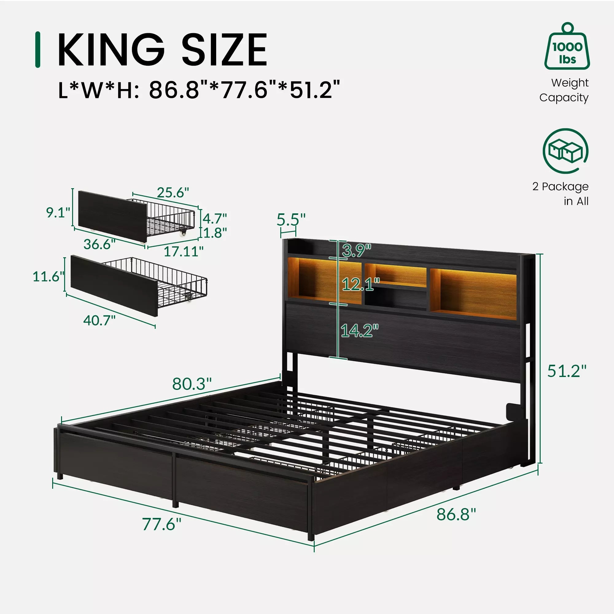 Strato Bookcase Bed Frame