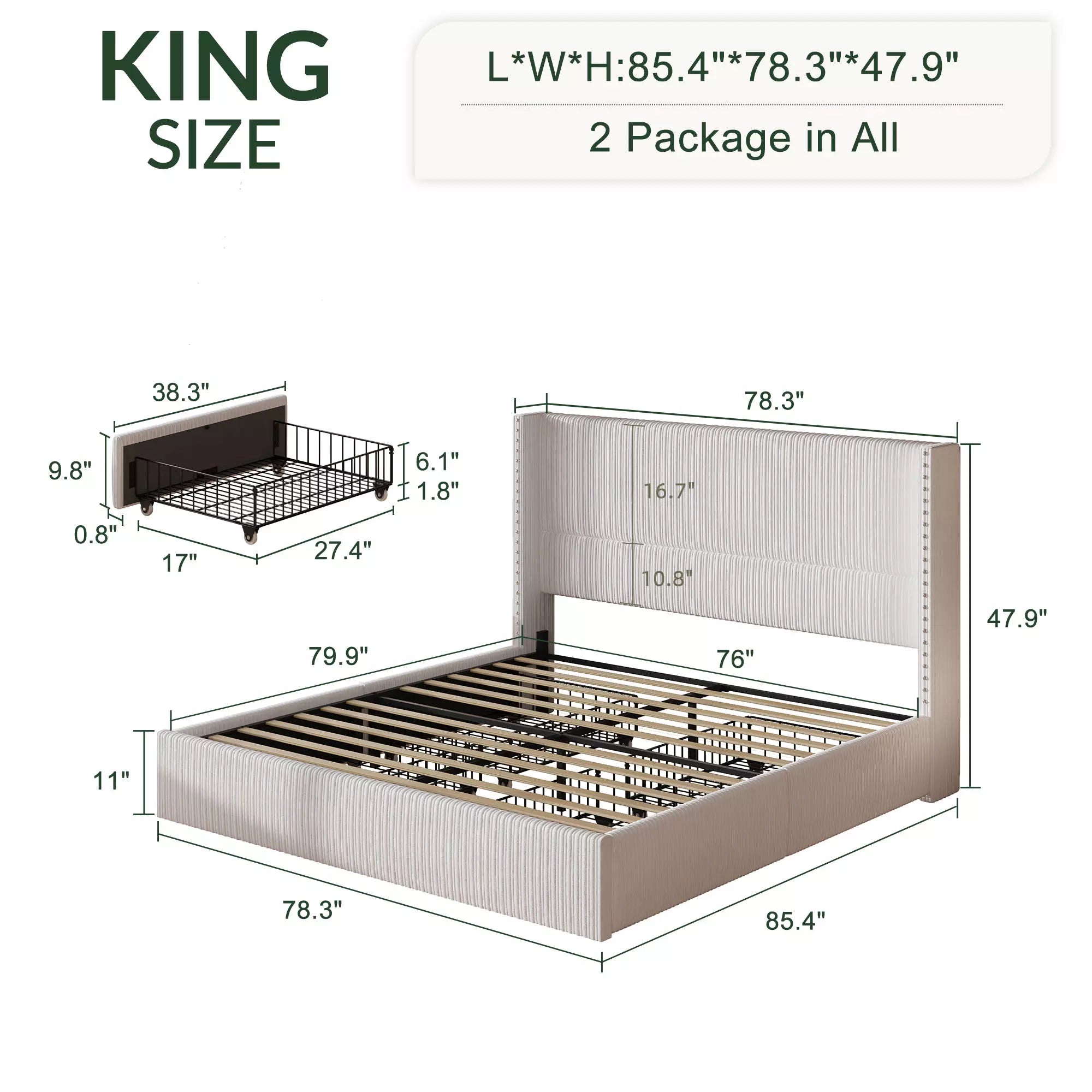 Elysia Corduroy Bed Frame