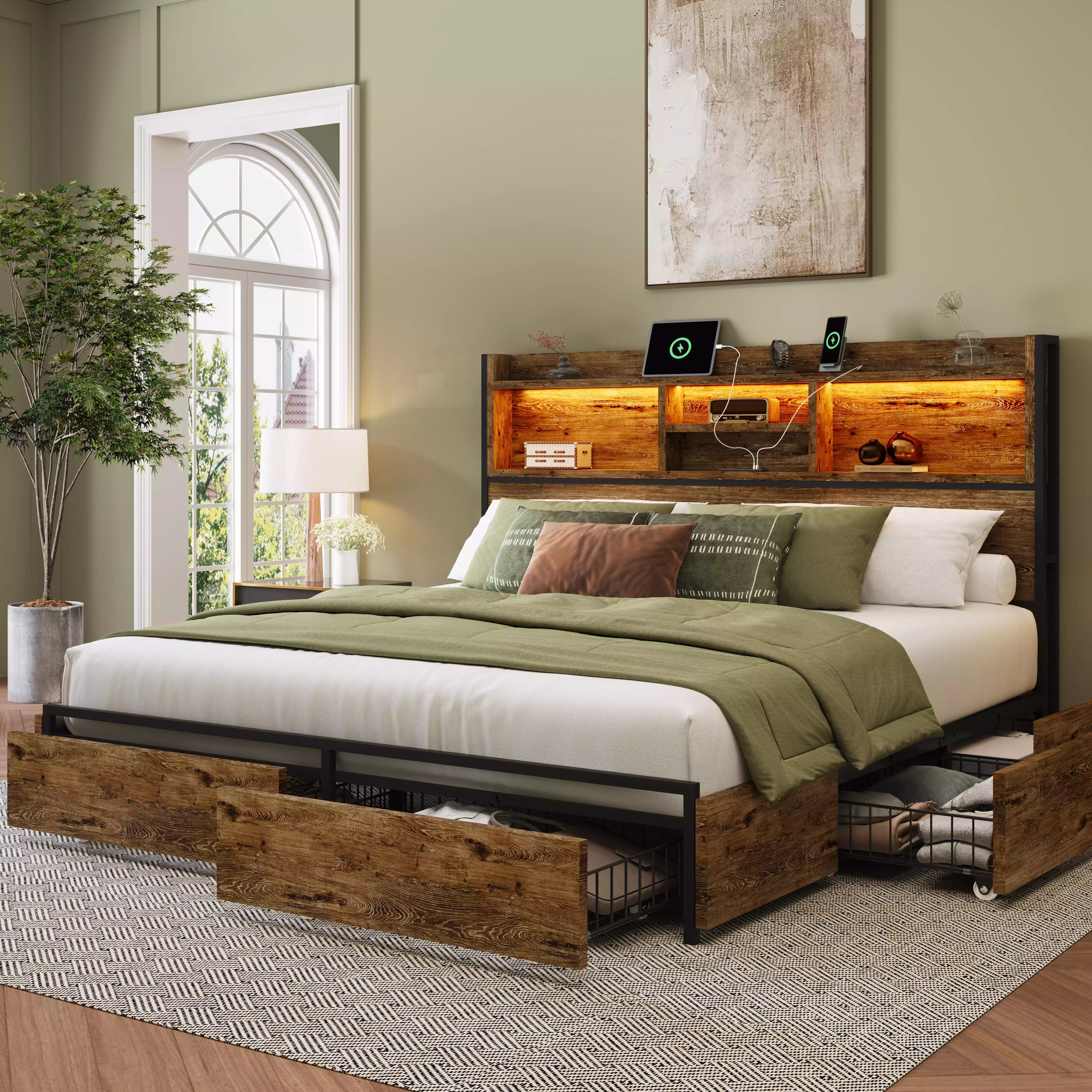 Strato King Size Wood Bed Frame
