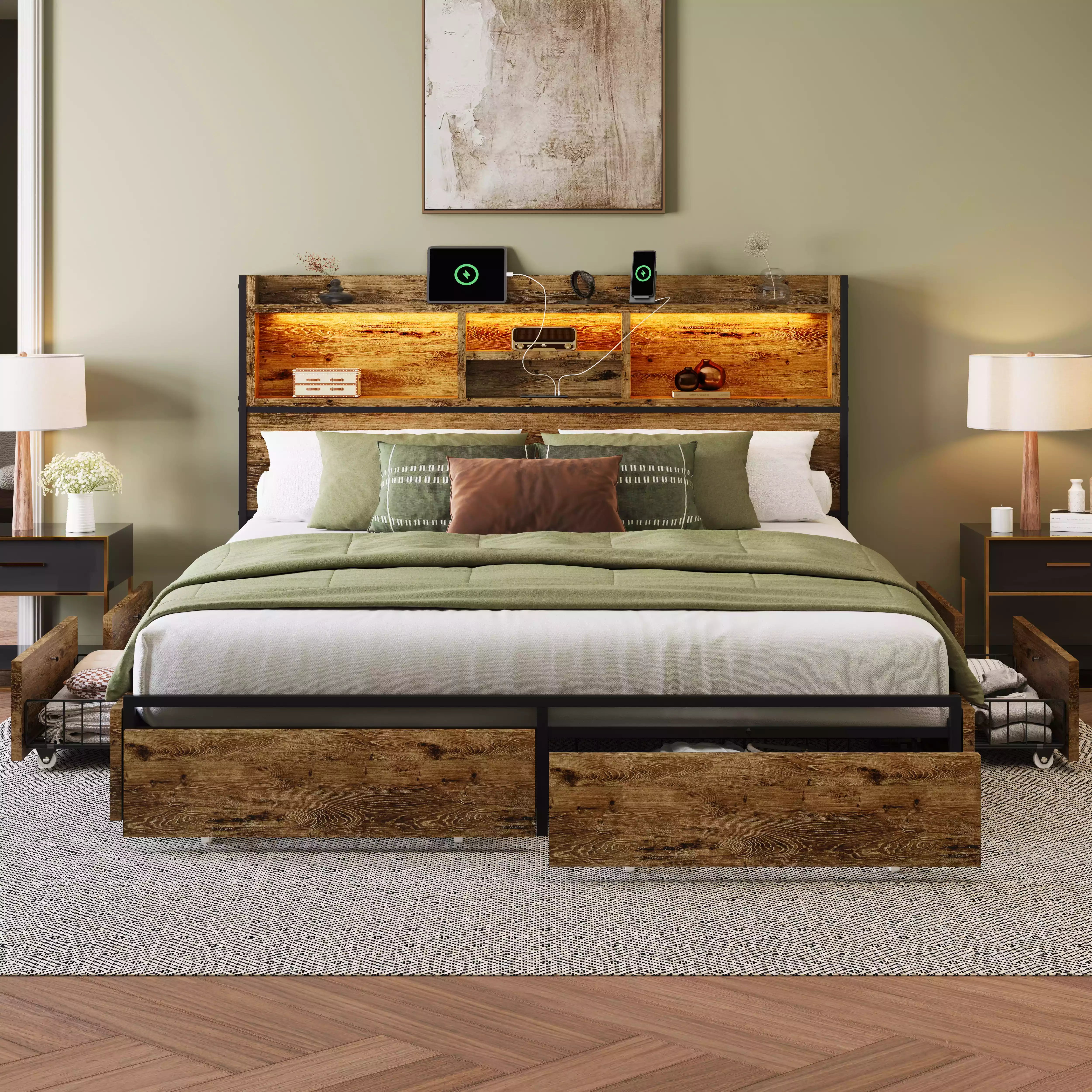 Strato King Size Wood Bed Frame