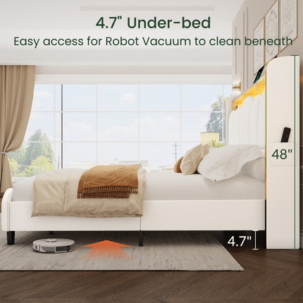 Melora Arch Headboard Velvet Upholstered Bed Frame