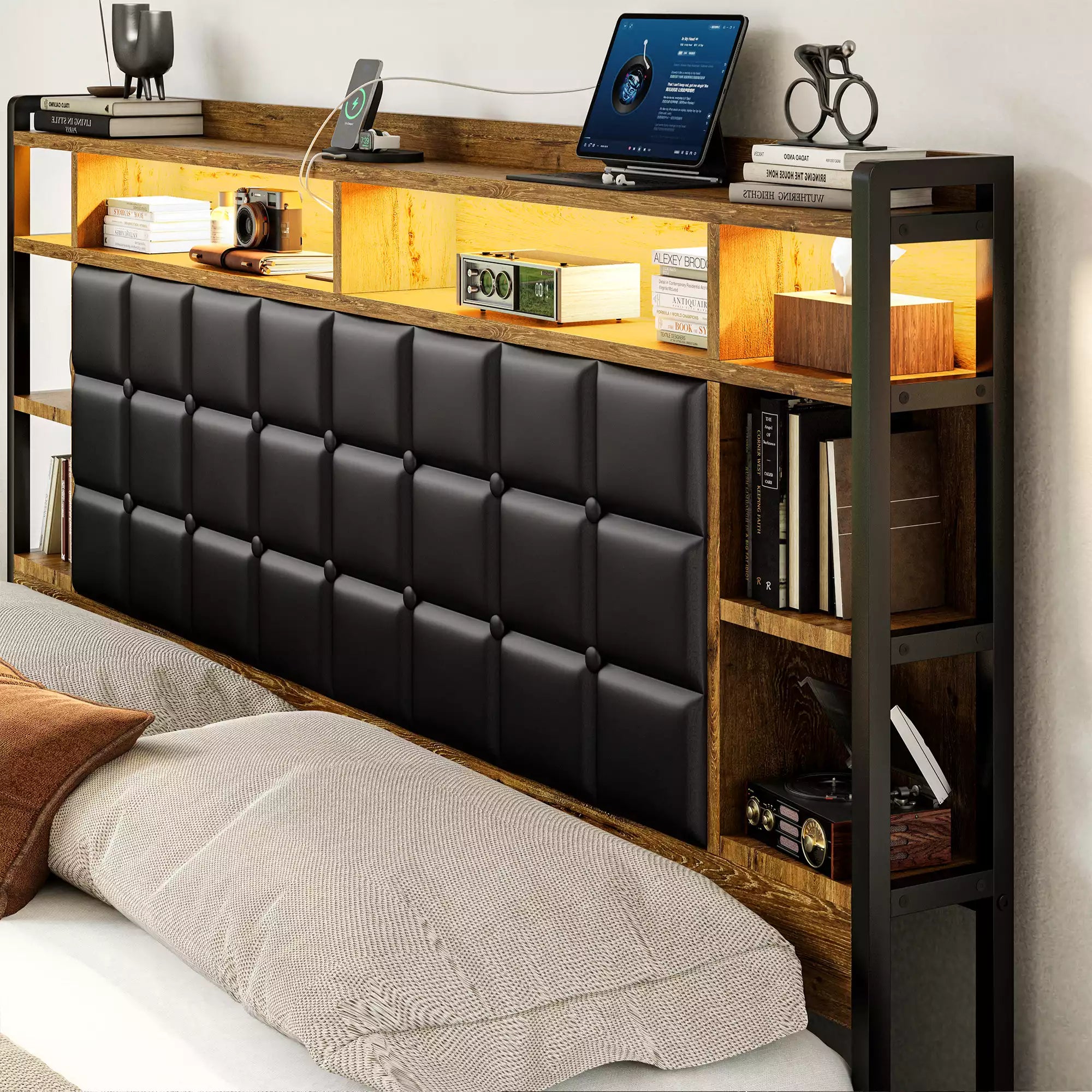 Cubes Bookcase Headboard Bed Frame