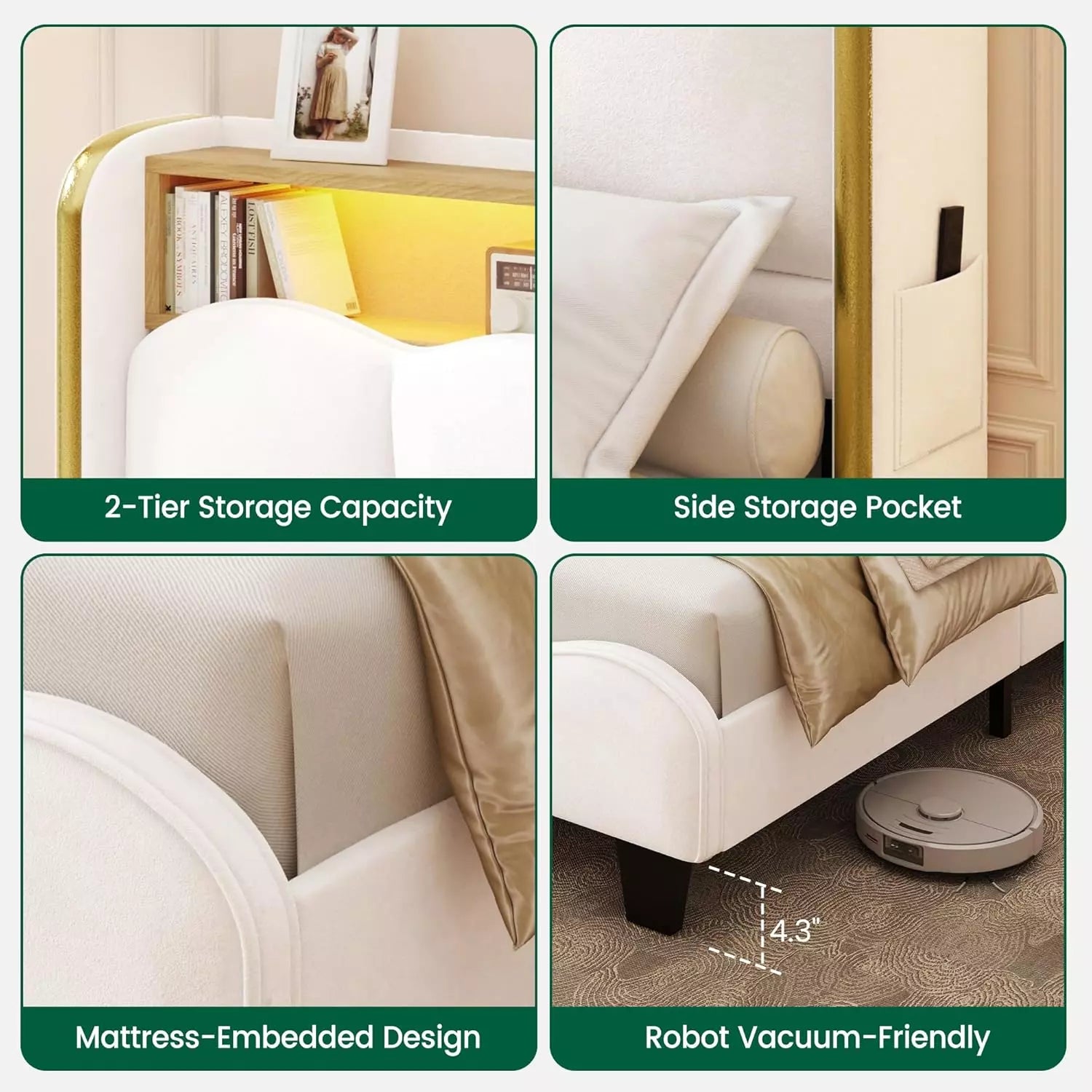 Melora Arch Velvet Bed Frame