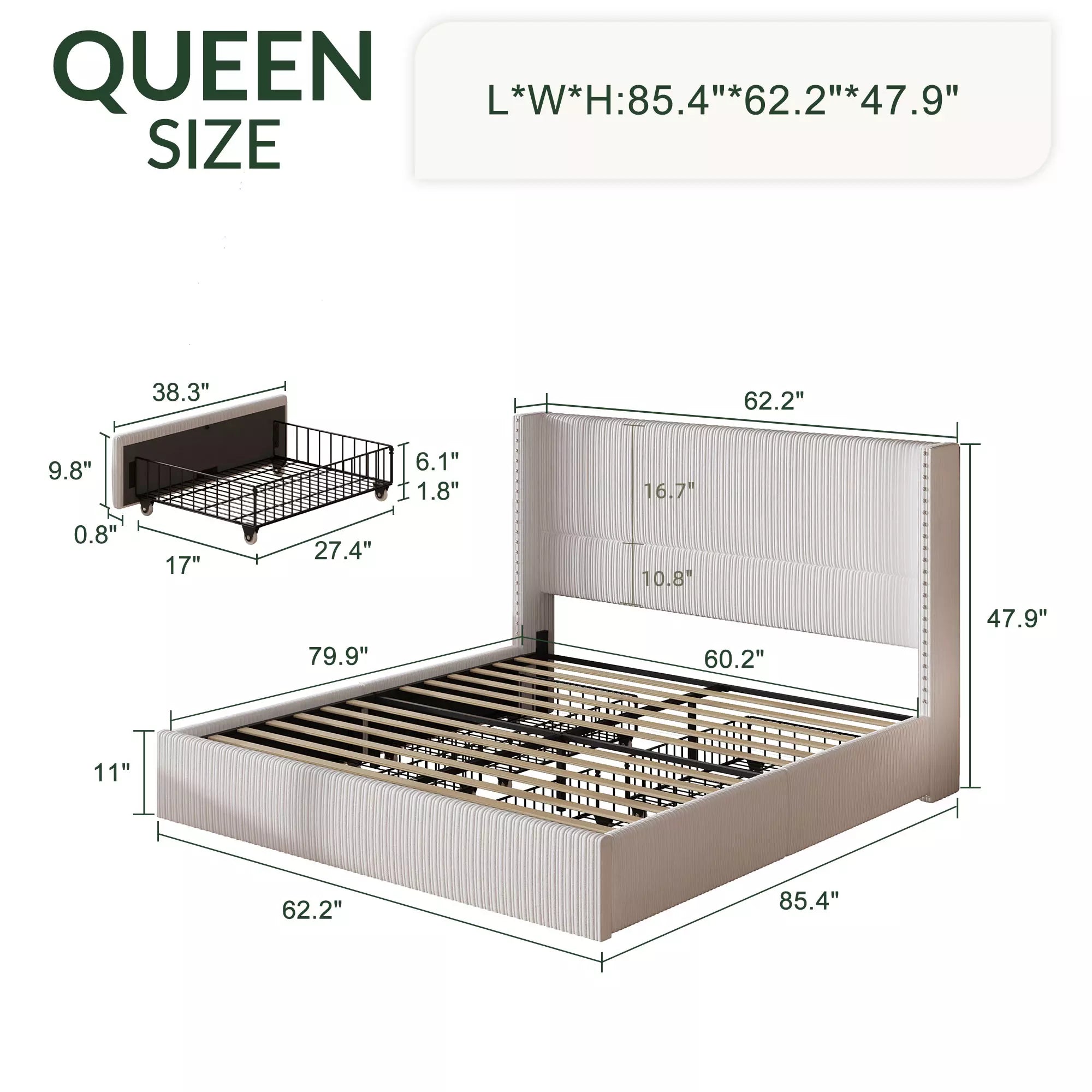 Elysia Corduroy Bed Frame