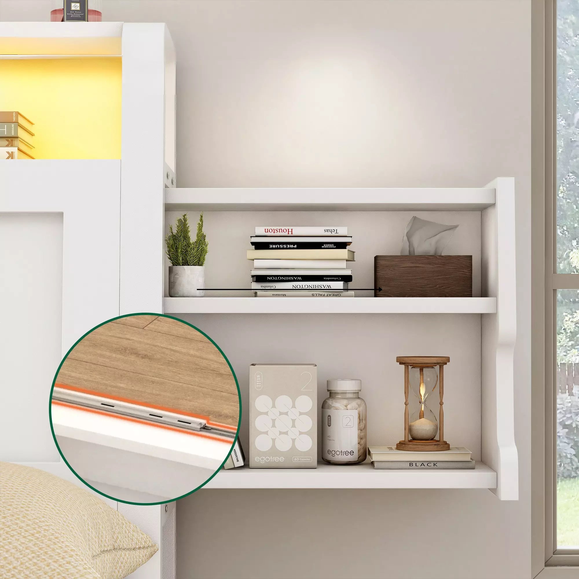 ShelfLit Bookcase Bed Frame with Drawers