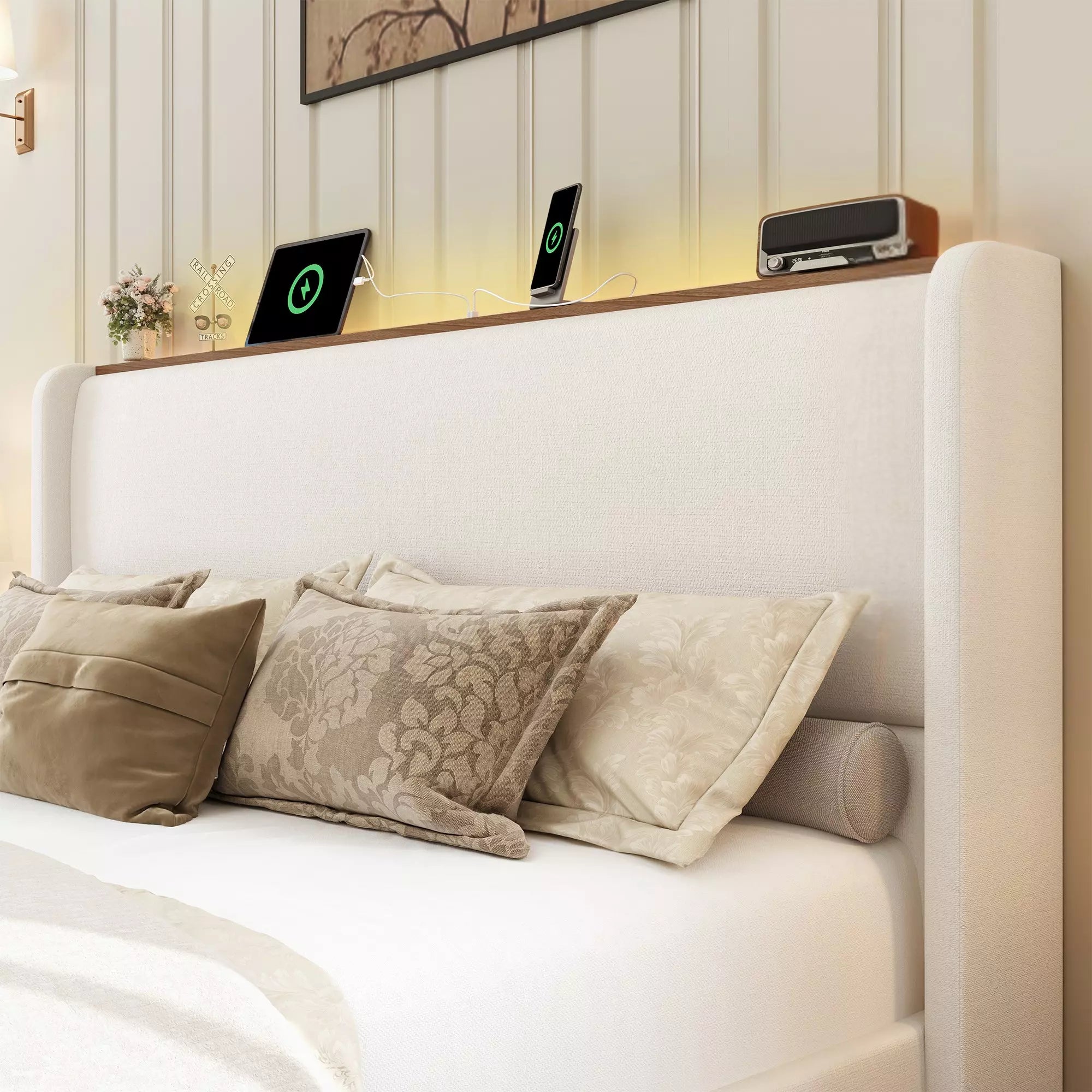 Arc Liene Headbaord Wingback Bed Frame