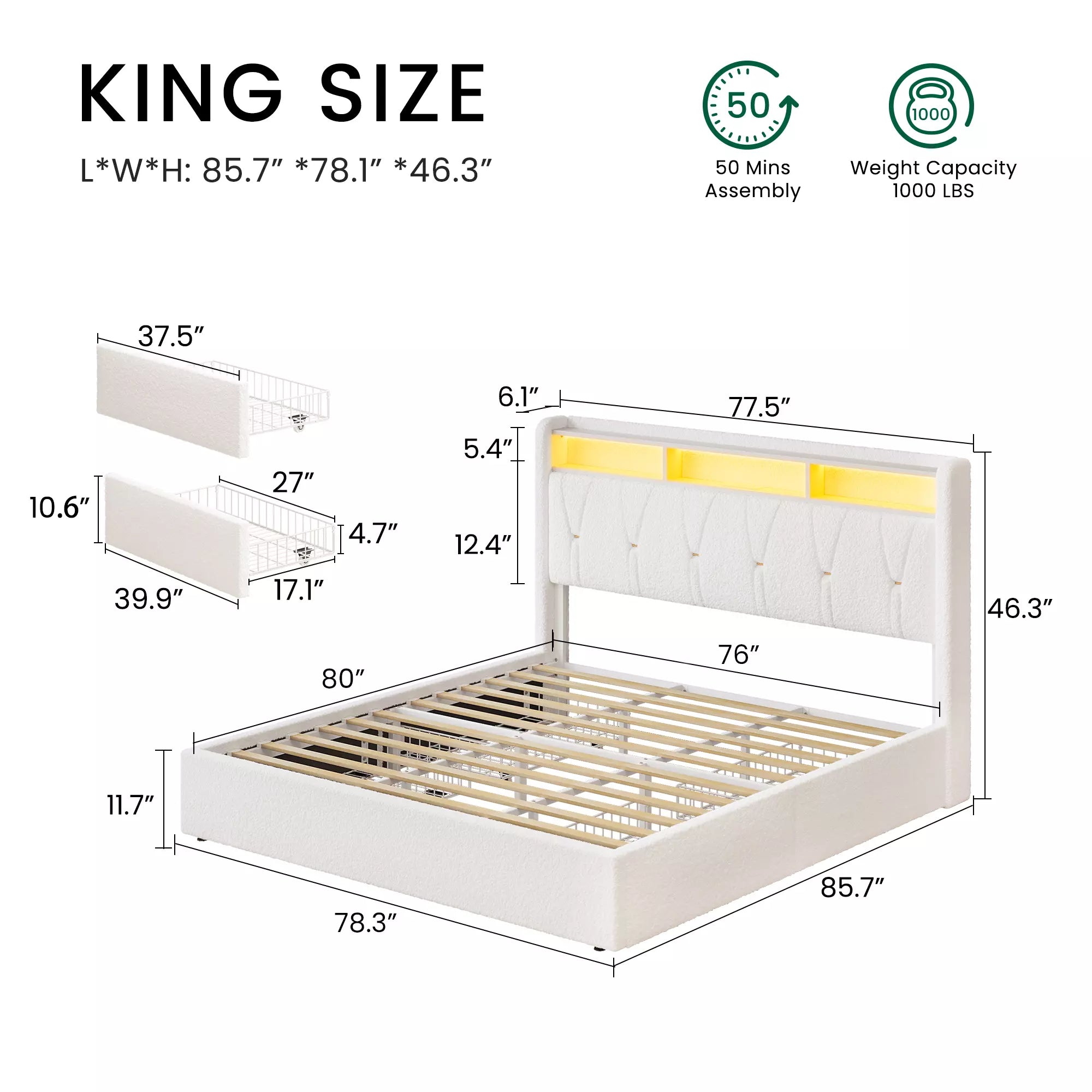 Covae Boucle Bed Frame