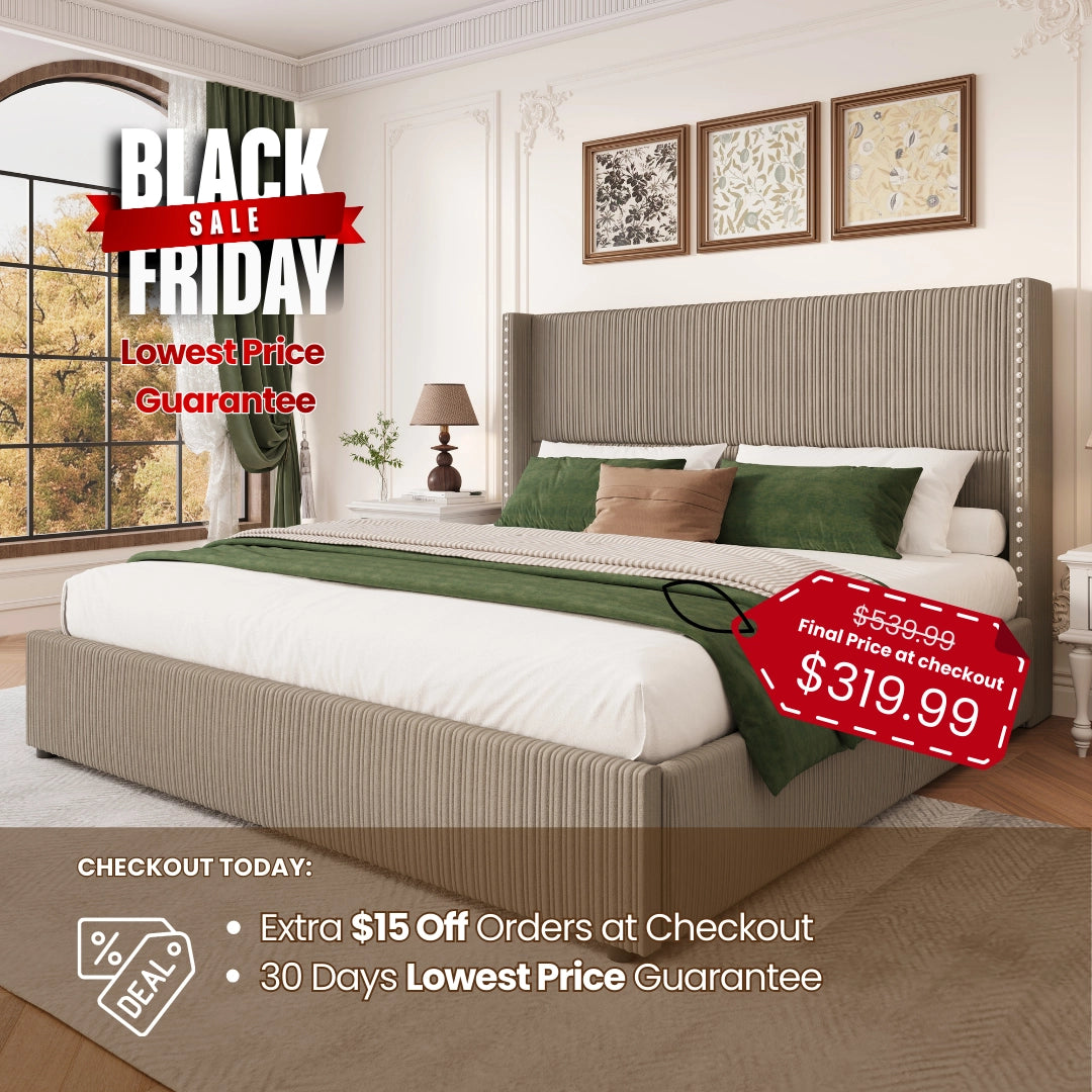 Elysia Corduroy Bed Frame