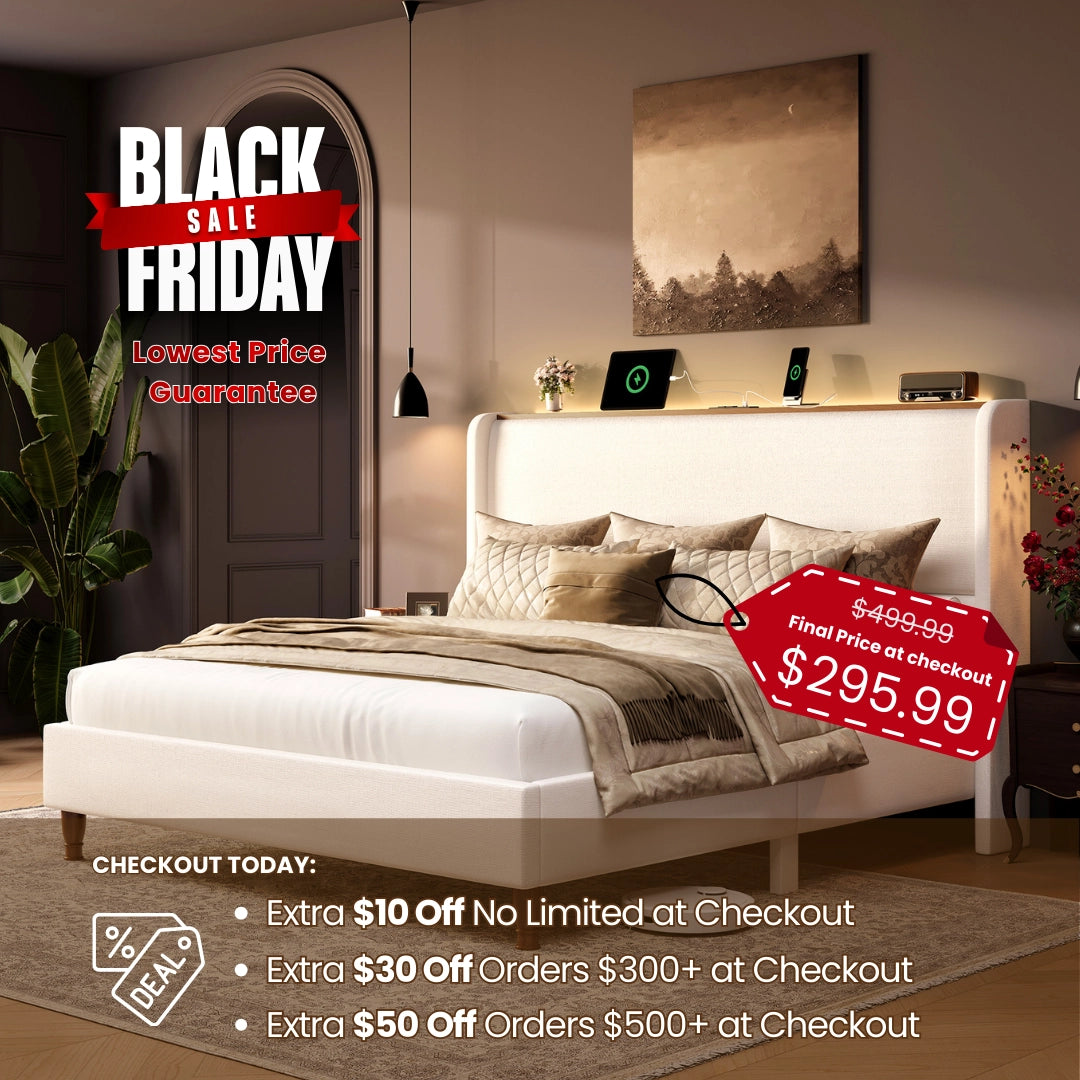 Arc Liene Headbaord Wingback Bed Frame