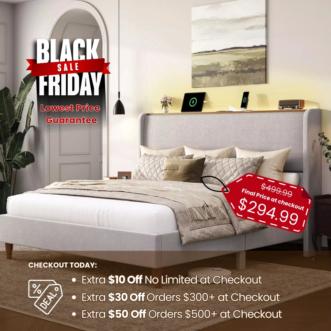 Arc Liene Headbaord Wingback Bed Frame