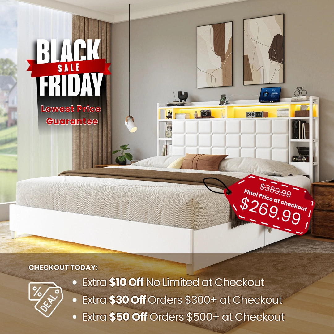 Cubes Bookcase Headboard Bed Frame