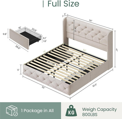 Korall Linen Bed Frame