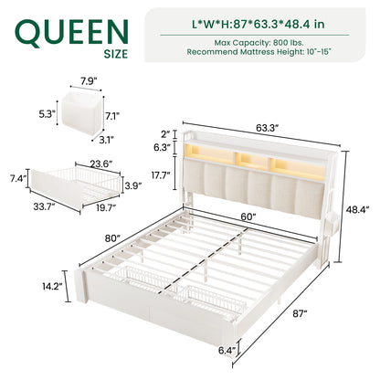 Aspen Bookcase Headboard Storage Bed Frame