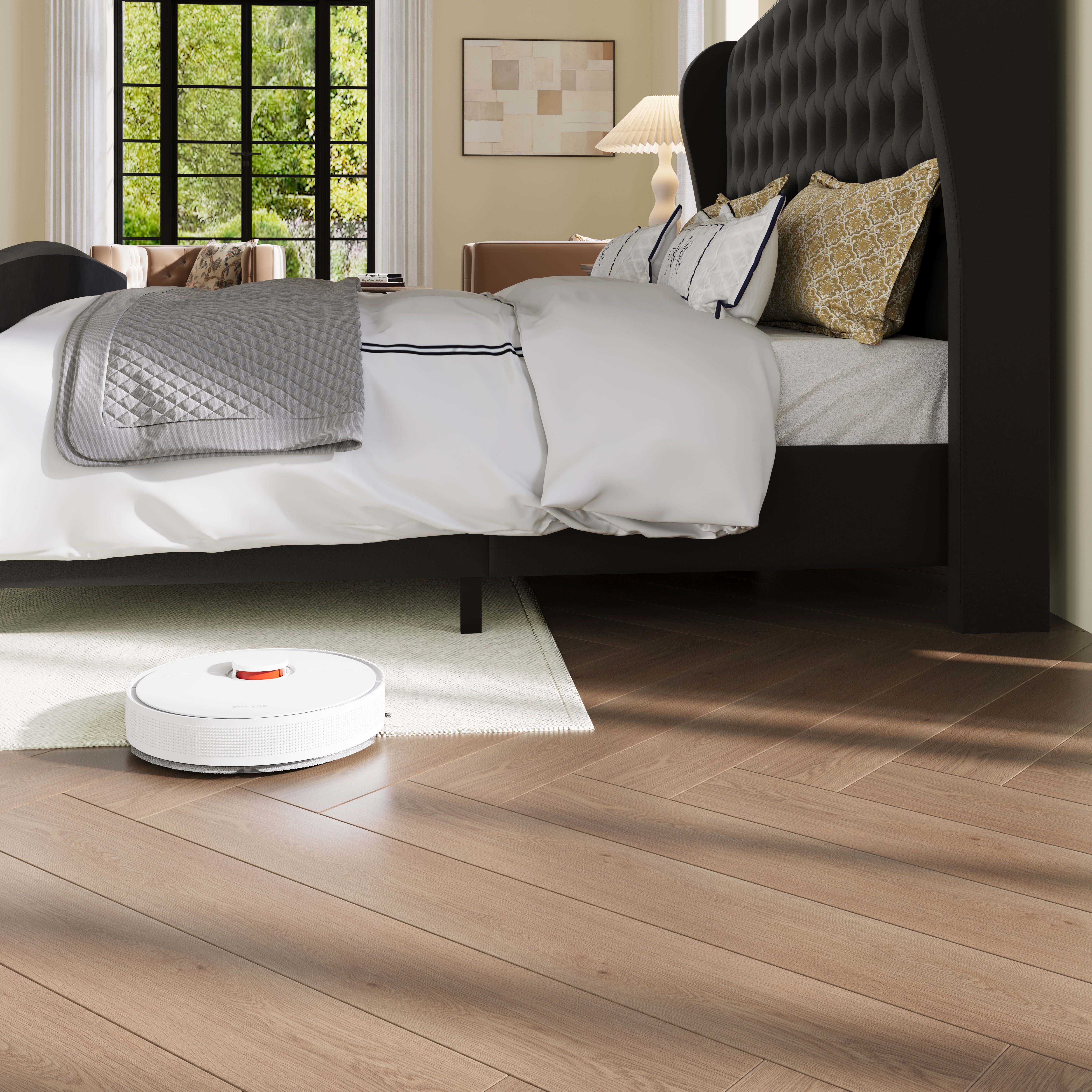 Nadell Velvet Bed Frame with Tall headboard