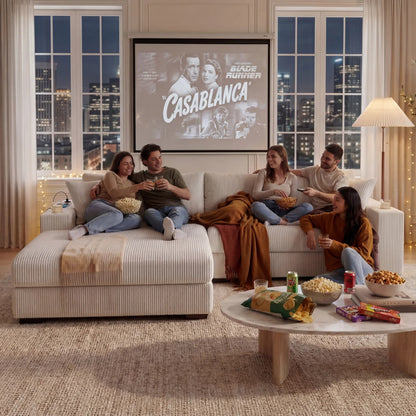 Kova 111" L-Shaped Chaise Longue Sofa  | USB-C Charging  |  Cup Holders