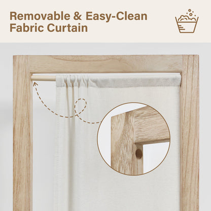 Talen  67" Washable Fabric Wooden Room Divider