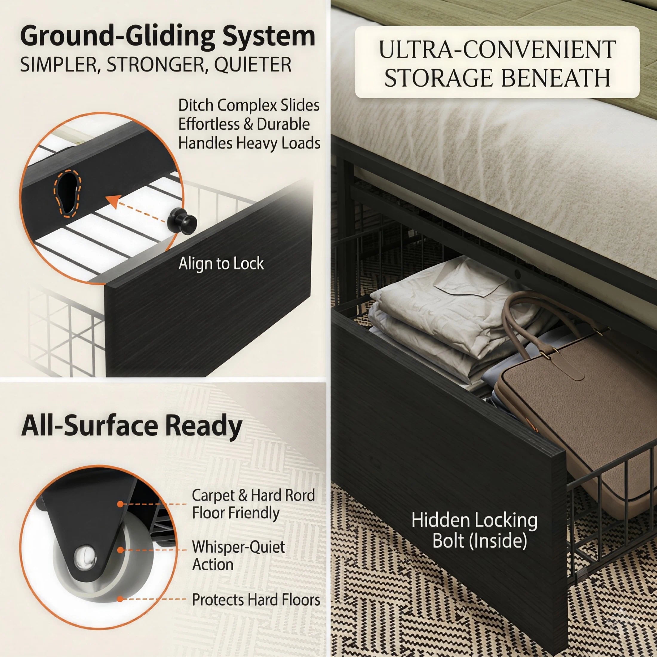 Softo Luxe Storage Bookcase Wood Bed Frame