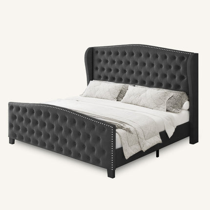 king wingback bed