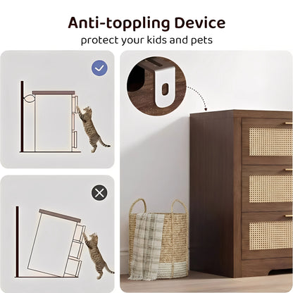 Boho Chic Rattan 6 Drawer Dressers