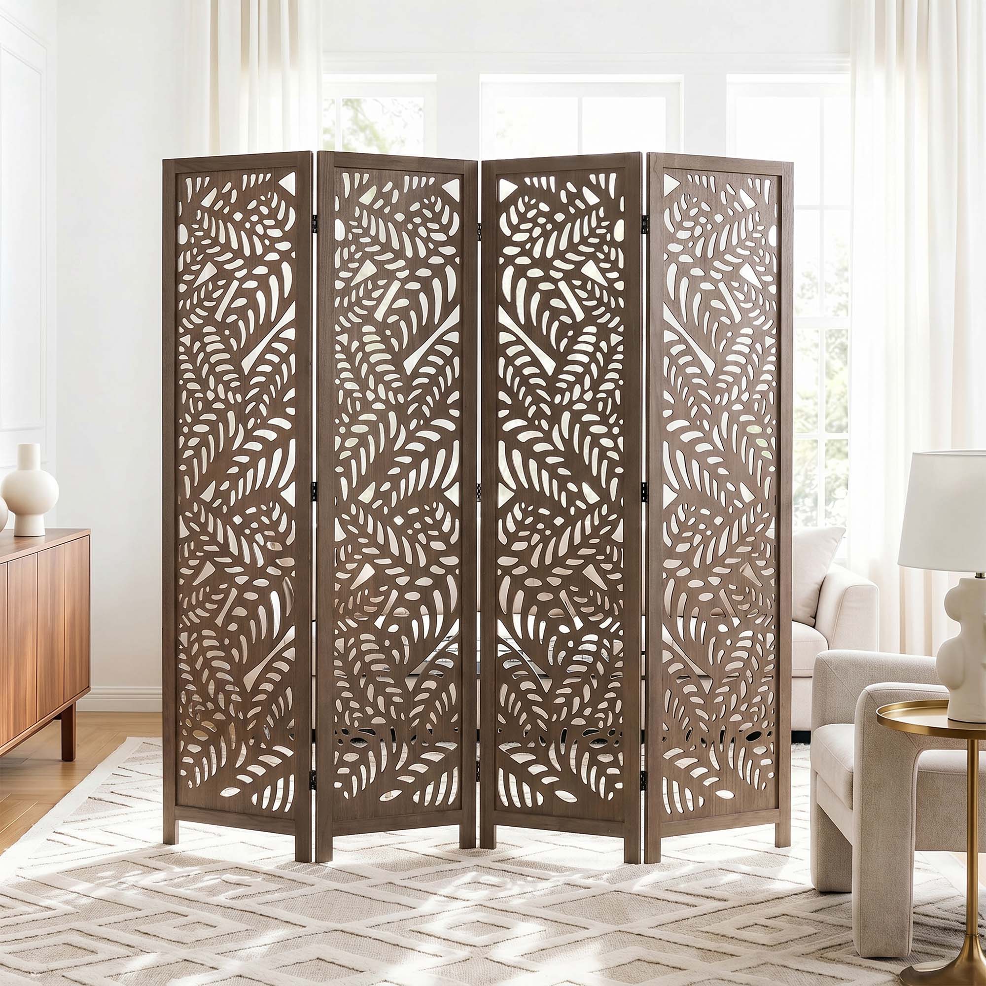 Sora 67" Solid Wood Room Divider