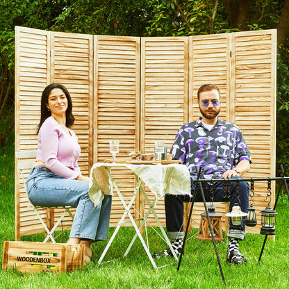 Classic 67" Louvered Wooden Room Divider