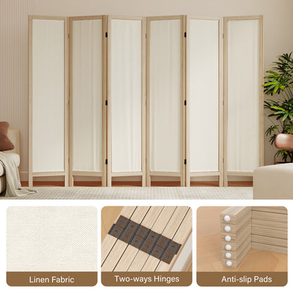 Talen  67" Washable Fabric Wooden Room Divider