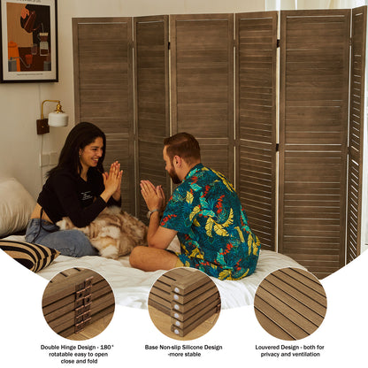 Classic 67" Louvered Wooden Room Divider