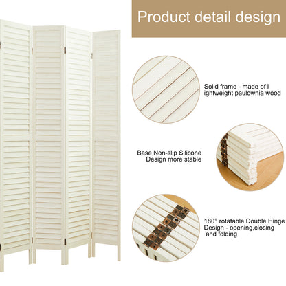 Classic 67" Louvered Wooden Room Divider
